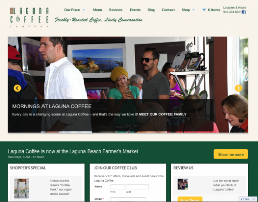 Laguna Coffee - "AFTER" shot - new site by Armitage Inc